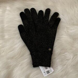 LULULEMON Warm Revelation Shine Gloves in Black Sz LARGE
